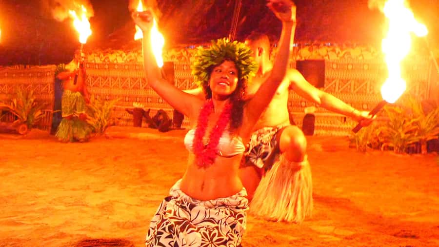 Fiji: Sunset River Cruise & Island Fire Dance Experience - Opening the lovo earth oven